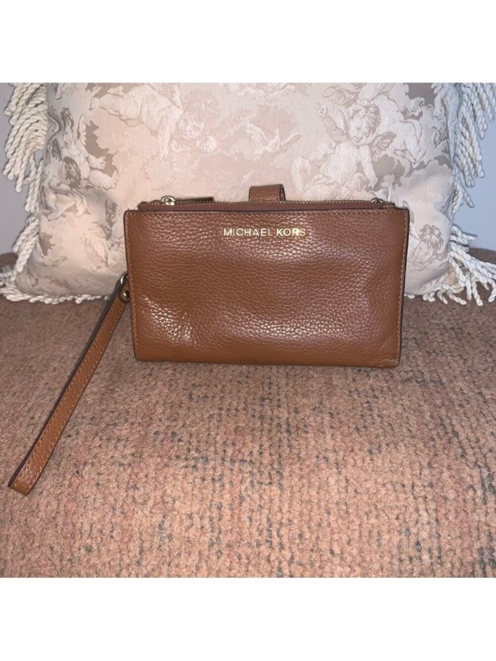 Michael Kors Brown Leather Wristlet